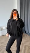 Sırt Nakiş Detay Kapişonlu Sweat Siyah 2456