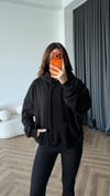 Sırt Nakiş Detay Kapişonlu Sweat Siyah 2456