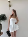 Straplez Bel Drape Detay İç Astarlı Şortlu Sandy Elbise Beyaz 2294
