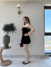 Straplez Bel Drape Detay İç Astarlı Şortlu Sandy Elbise Siyah 2294