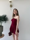 Straplez Bel Drape Detay İç Astarlı Şortlu Sandy Elbise Bordo 2294