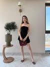 Straplez Bel Drape Detay İç Astarlı Şortlu Sandy Elbise Siyah 2294