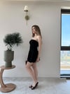 Straplez Bel Drape Detay İç Astarlı Şortlu Sandy Elbise Siyah 2294