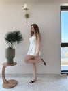 Straplez Bel Drape Detay İç Astarlı Şortlu Sandy Elbise Beyaz 2294