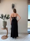 Straplez Korse Detay Elbise Siyah  2366