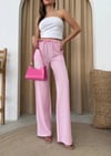 SU YOLU ÇİZGİLİ PANTOLON PEMBE