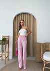 SU YOLU ÇİZGİLİ PANTOLON PEMBE