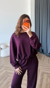 Sweat ve Pantolonlu Modal İkili Takım Mürdüm 2464