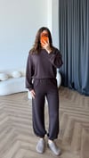 Sweat ve Pantolonlu Modal İkili Takım Kahve 2464