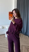 Sweat ve Pantolonlu Modal İkili Takım Mürdüm 2464