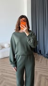 Sweat ve Pantolonlu Modal İkili Takım Haki 2464