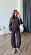 Sweat ve Pantolonlu Modal İkili Takım Kahve 2464