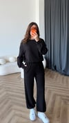 Sweat ve Pantolonlu Modal İkili Takım Siyah 2464