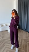 Sweat ve Pantolonlu Modal İkili Takım Mürdüm 2464