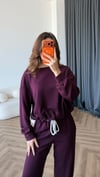 Sweat ve Pantolonlu Modal İkili Takım Mürdüm 2464