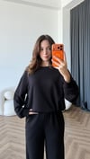 Sweat ve Pantolonlu Modal İkili Takım Siyah 2464
