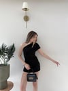 Tek Omuz Bel Drape Detay Sandy Bluz Siyah 2209