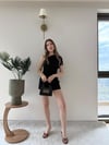 Tek Omuz Bel Drape Detay Sandy Bluz Siyah 2209