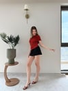 Tek Omuz Bel Drape Detay Sandy Bluz Tarçın 2209