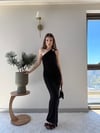 Tek Omuz Drape Aksesuar Detay Sandy Elbise Siyah 2324