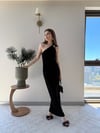 Tek Omuz Drape Aksesuar Detay Sandy Elbise Siyah 2324