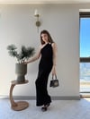 Tek Omuz Drape Aksesuar Detay Sandy Elbise Siyah 2324