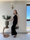 Tek Omuz Drape Aksesuar Detay Sandy Elbise Siyah 2324