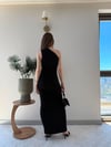 Tek Omuz Drape Aksesuar Detay Sandy Elbise Siyah 2324