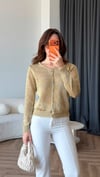 Transparan Triko Hırka Gold 2410