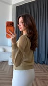 Transparan Triko Hırka Gold 2410