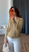 Transparan Triko Hırka Gold 2410