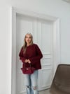 TRİKO BİSİKLET YAKA OVERSİZE KAZAK BORDO