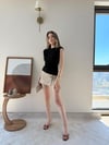 Vatkalı Bel Drape Aksesuar Detay Sandy Bluz Siyah 2303