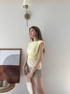 Vatkalı Bel Drape Aksesuar Detay Sandy Bluz Sarı 2303