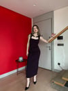 Yaka Aksesuar Detay Bel Drapeli Yırtmaçlı Elbise Mürdüm 2191