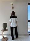 Yaka Fular Detay Tişört ve Pantolonlu Modal Kumaş İkili Takım Siyah 2140