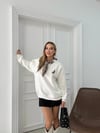 YAKA FULARLI NAKIŞDETAY SWEAT BEYAZ