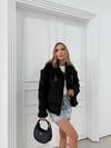 YAKA KEMER KÜRK DETAY LAMİNE MONT SİYAH 3098
