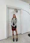 YAKA PÜSKÜL DETAY TRİKO HIRKA GRİ