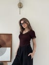 Yaka Ve Kol Dantel Detay Modal Bluz Kahve 2134