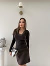 Yaka Ve Kol Dantel Detay Modal Bluz Kahve 2064