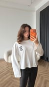 Yaka ve Sırt Baskı Detay Sweat Beyaz 2476