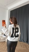 Yaka ve Sırt Baskı Detay Sweat Beyaz 2476