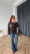 Yaka ve Sırt Baskı Detay Sweat Kahve 2476
