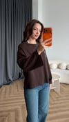 Yaka ve Sırt Baskı Detay Sweat Kahve 2476