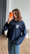 Yaka ve Sırt Baskı Detay Sweat Lacivert 2476