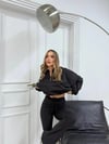 YARASA KOL HIRKA VE YARIM İSPANYOL PAÇA MODAL KUMAŞ İKİLİ TAKIM SİYAH