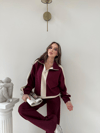 YARIM FERMUARLI GARNE DETAY İKİLİ MODAL TAKIM BORDO