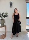 Yüksek Bel Asimetrik Tensel Etek Siyah 2376