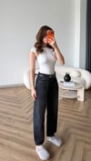 Yüksek Bel Yıkamalı Balon Jean Koyu Mavi 2530